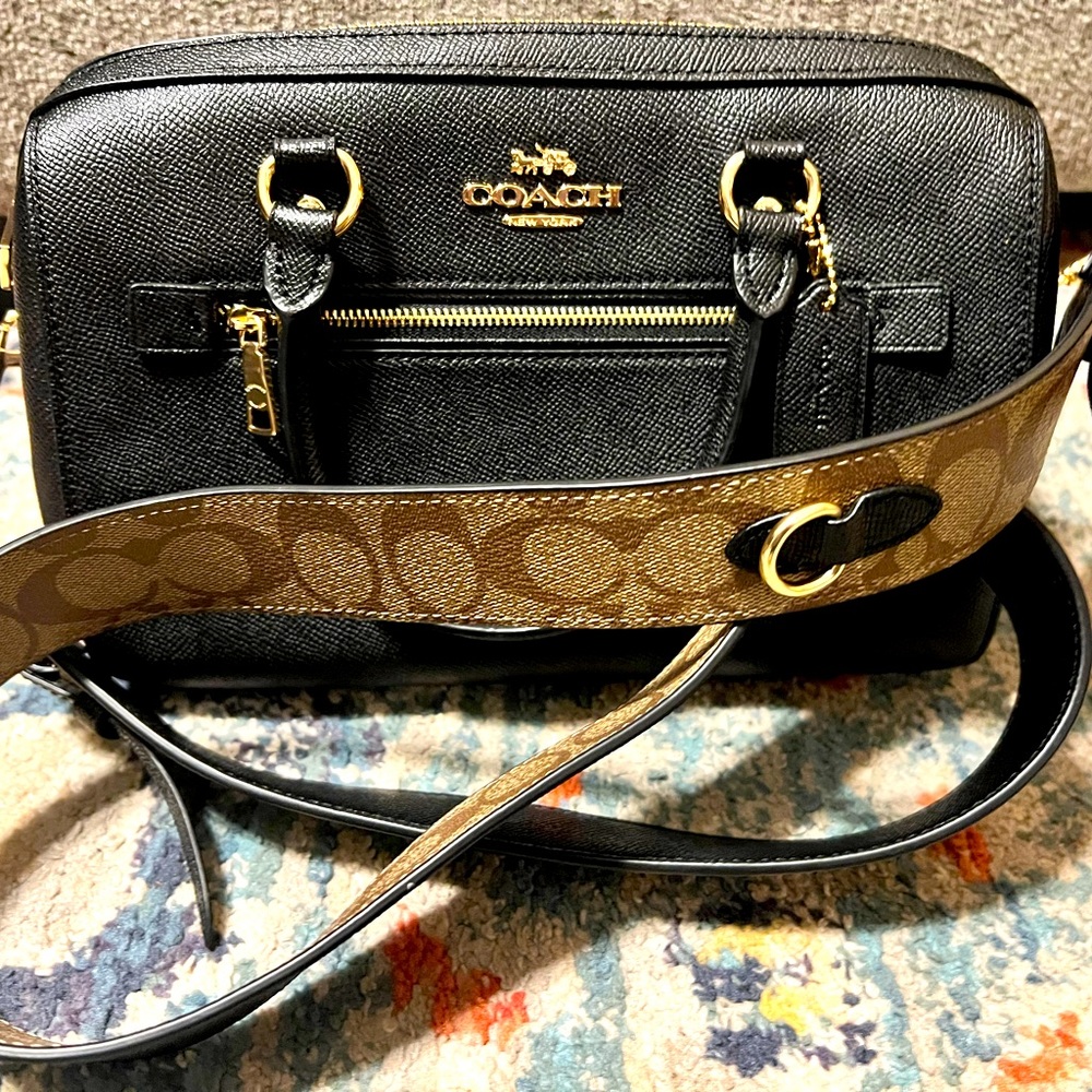 Coach Rowan Satchel with Signature Canvas Detail